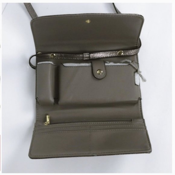 A New Day Women's Gunmetal Metallic Faux Leather Wallet on a String - Picture 2 of 5